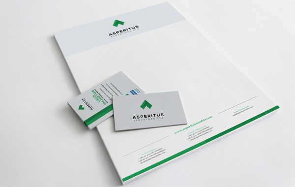 Asperitus logo and corporate stationery