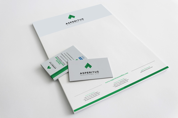 Asperitus logo and corporate stationery