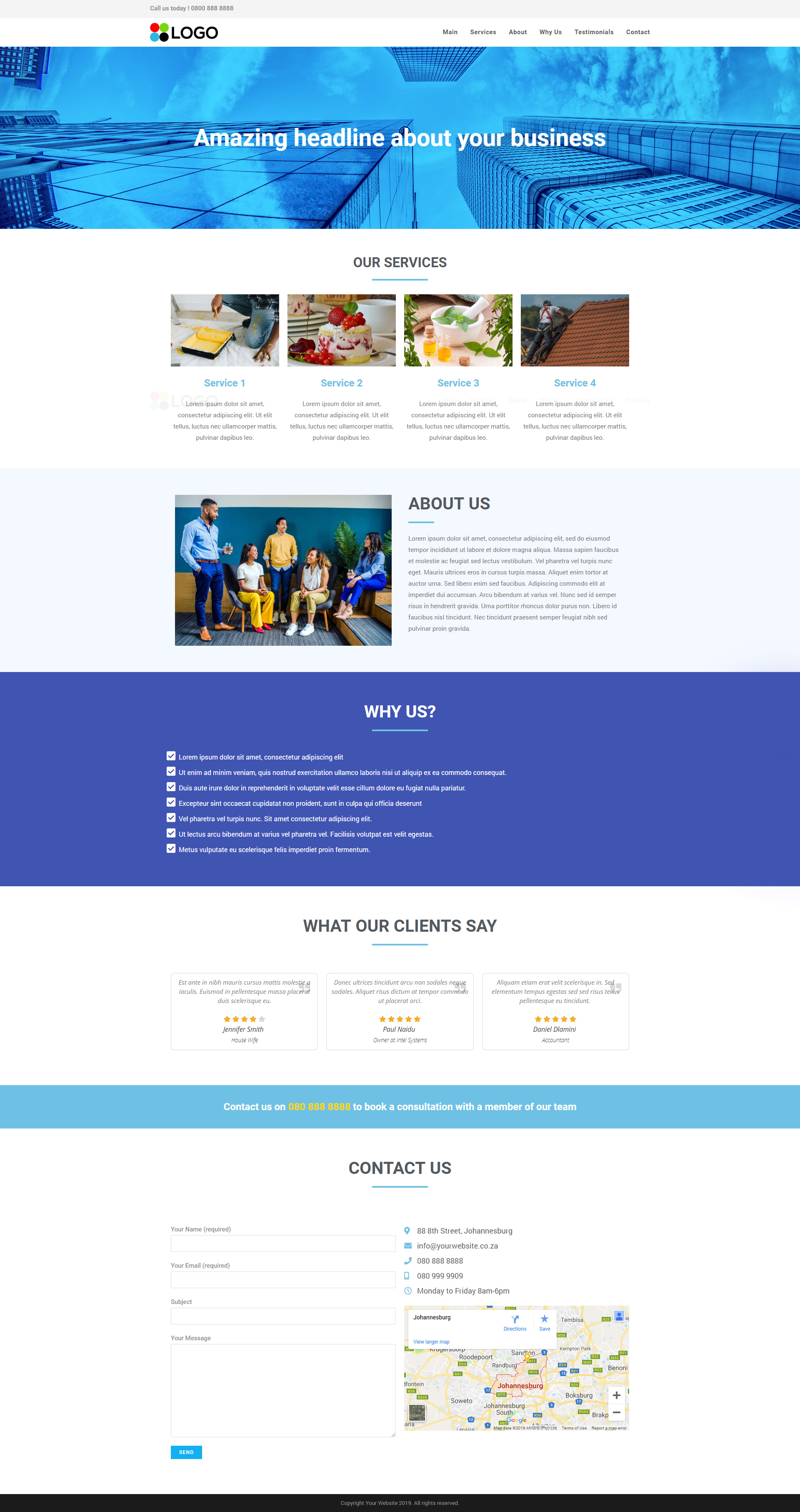 One Page Website example