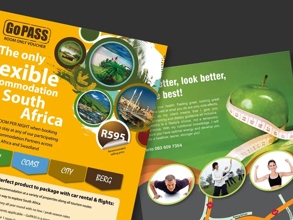 2 promotional flyers for business and promotional purposes