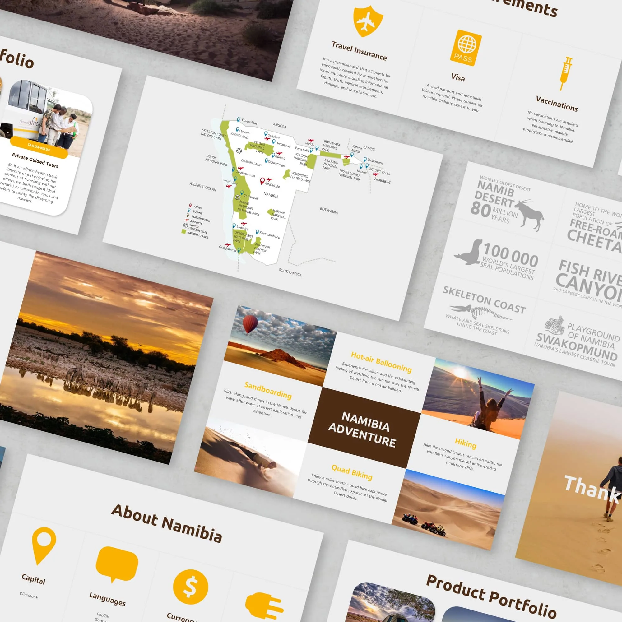 PowerPoint slides displayed in a grid for Sense of Africa