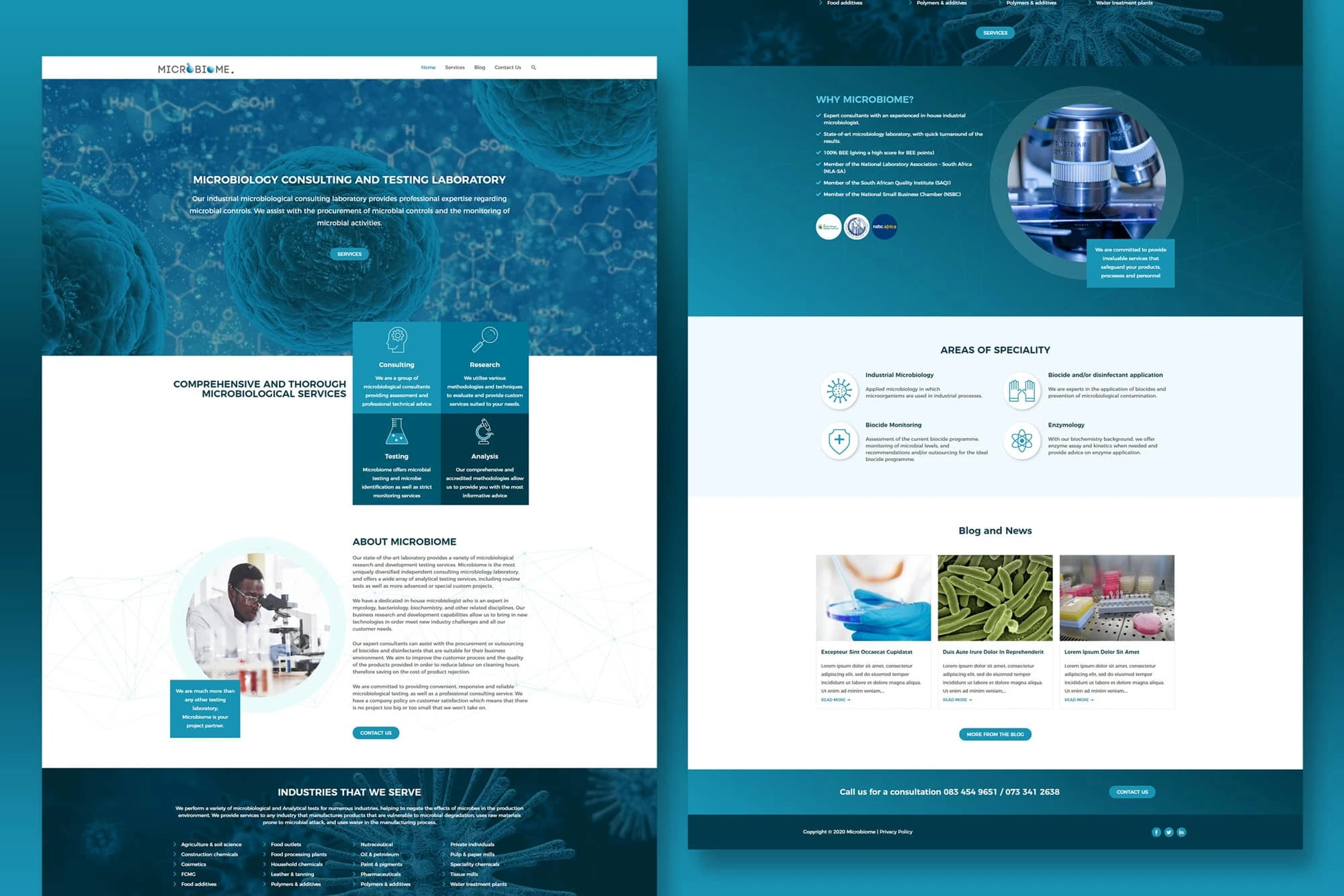 Home page design for Microbiome